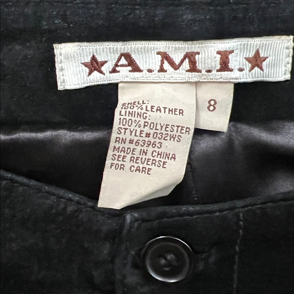 A.M.I Women’s Black Leather Pants Size 8 - Picture 7 of 7